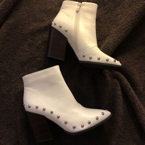 White studded boots